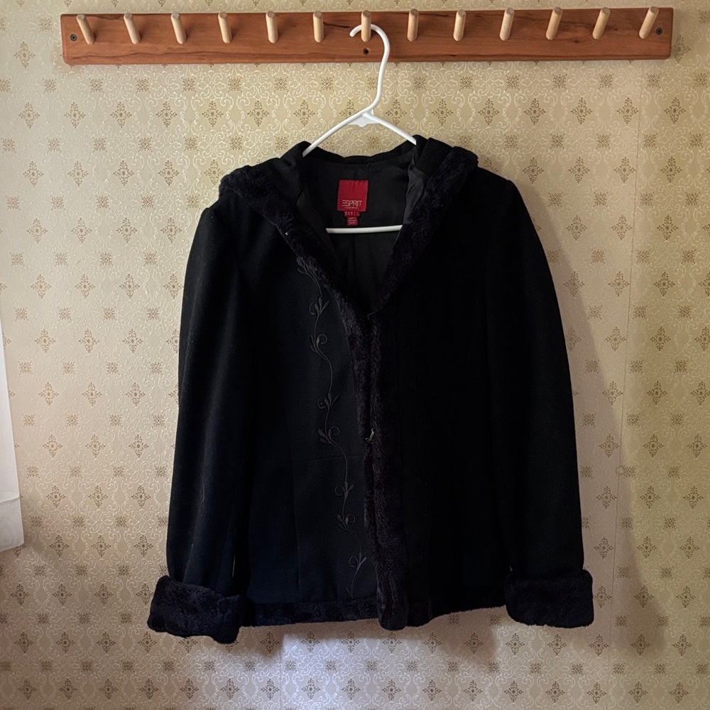 Elegant Vintage ESPIRIT Black wool Women's Jacket